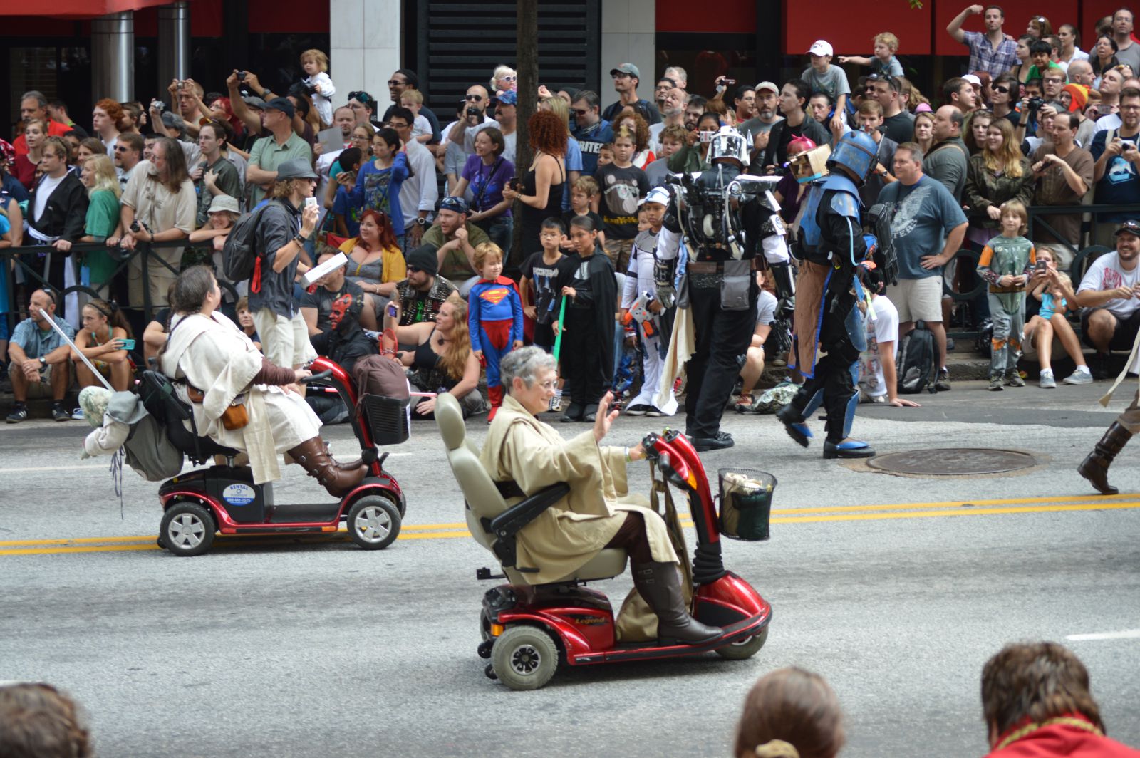 Physically disabled fans in the cosplay parade.